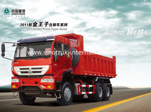 SINOTRUK รถบรรทุกขนาดใหญ่ Prince Dump Truck 10 ล้อ 336HP RHD 25-30tons ZZ3251N3641W