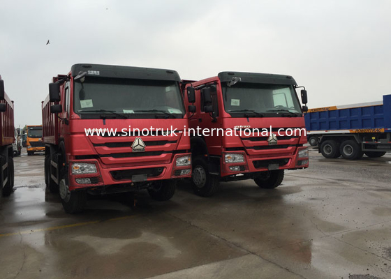 Mining Industry Sinotruk Howo Dump Truck 336HP 6X4 RHD 30 Ton White / Red / Green