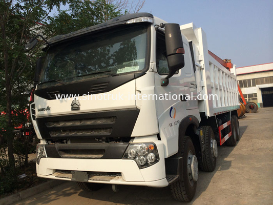 สีขาว SINOTRUK HOWO A7 8X4 รถบรรทุกหนักสำหรับการขุด ZZ3317N3867N1