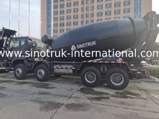 NEW HOWO HOHAN SINOTRUK รถบรรทุกผสมคอนกรีต สีดํา 10CBM 380HP 8X4 RHD