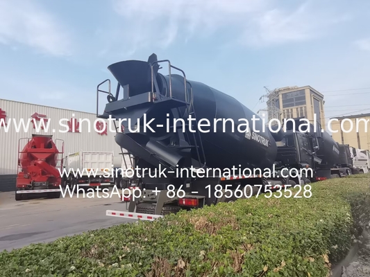 NEW HOWO HOHAN SINOTRUK รถบรรทุกผสมคอนกรีต สีดํา 10CBM 380HP 8X4 RHD