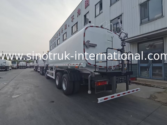 Sinotruk HOWO ขาว RHD 6x4 รถบรรทุกถังน้ํา ZZ1257V4347B1 ด้วยฟังก์ชันระบายความดันสูง
