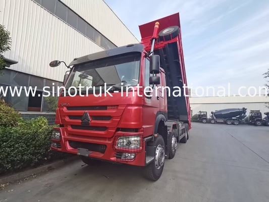 HOWO 12 ล้อ Sinotruk 8X4 รถบรรทุก 400hp สําหรับการเหมืองแร่ LHD U แบบคอนเทนเนอร์