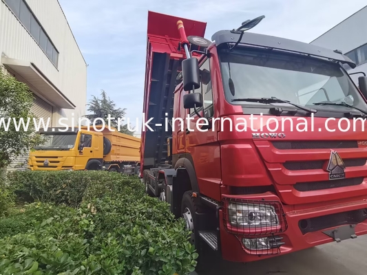 HOWO 12 ล้อ Sinotruk 8X4 รถบรรทุก 400hp สําหรับการเหมืองแร่ LHD U แบบคอนเทนเนอร์