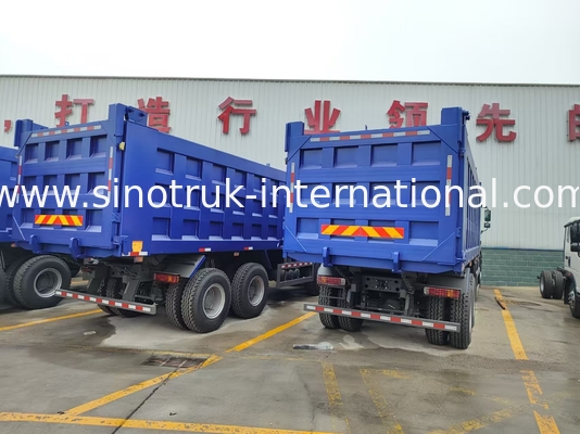 8X4 Blue Tipper Dump Truck 380hp 12ล้อ ขาว H77L ZZ3317V3567B1 U ประเภท
