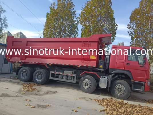 รถบรรทุกถังถัง SINOTRUK HOWO A7 8X4 สําหรับการก่อสร้าง ZZ3317V3567B1