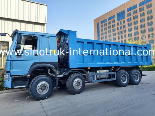 รถขนของสีฟ้า 8×4 380HP 26.91CBM ที่พลังงานพบความละเอียดในทุกภาระ