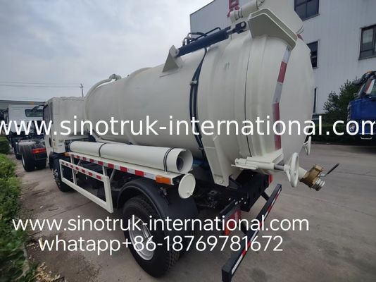 4*2 ขับ HOWO รถดูดน้ําเสีย: ถัง 6m3, 160HP, ยาง 8.00R20, รถดูดน้ําเสียเบา, รถปรับปรุงสุขอนามัยที่มีประสิทธิภาพ