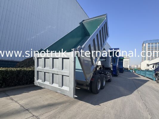 SINOTRUK HOHAN New Howo รถดั้มพ์ รถเทรลเลอร์ ยกกลาง 6 × 4 RHD กระบะบรรทุก 19-20CBM สีที่ลูกค้ากำหนดเอง Diamond Silver 400HP