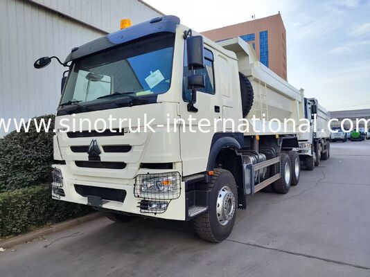 รถกระบะขาว HOWO ทนทาน 6×4 371HP 20CBM พร้อมร่างเหล็กแรงสูงสําหรับงานหนัก