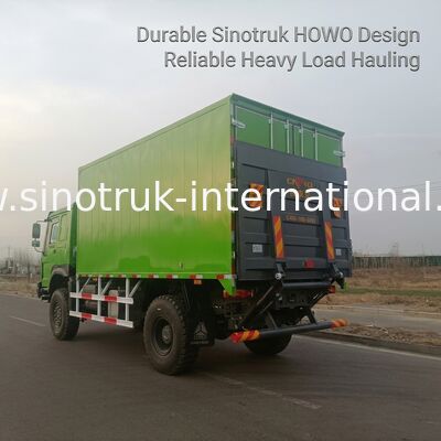 รถบรรทุกสินค้า 4X4 LHD พร้อมถังสินค้า 5000*2300*2300 มิลลิเมตร และแกนหลัง 16 ตัน สําหรับขนส่งภาระหนัก