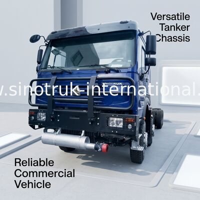 SINOTRUK HOWO รถบรรทุกถังน้ํามัน ชาซี 400HP 8X4 LHD 50 ตัน 40CBM