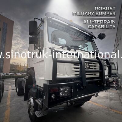 SINOTRUK HOWO โก๊บหน้าผี รถบรรทุก 6X6 ยูโร 2 430 HP รถชนก ขาว