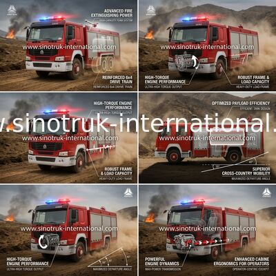 Water Tank Fire Fighting Vehicles 8-12 CBM 290 HP Emergency Rescue Vehicles