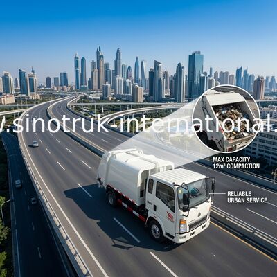LHD 4X2 SINOTRUK HOWO รถบรรทุกขยะอัดอัด 5 - 6m3