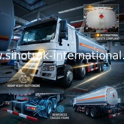 รถบรรทุกถังน้ำมันประสิทธิภาพสูง 8X4 LHD Euro2 400HP 31000KG