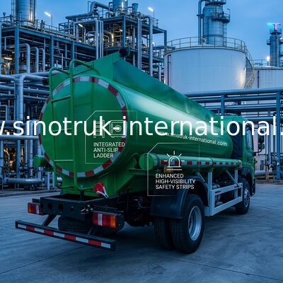รถบรรทุกถังน้ำมันความจุ Sinotruk HOWO 8 CBM พร้อมระบบขับเคลื่อน 4x2 และมาตรฐานการปล่อยก๊าซ Euro III