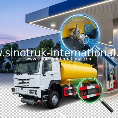 SINOTRUK HOWO 25CBM รถบรรทุกถังน้ํามัน 10ล้อ 400hp 6 × 6 ช่องหลายช่อง