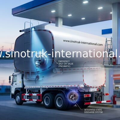 SINOTRUK HOWO 6X4 25CBM รถบรรทุกถังน้ำมัน 10 ล้อ 400 แรงม้า สีขาว