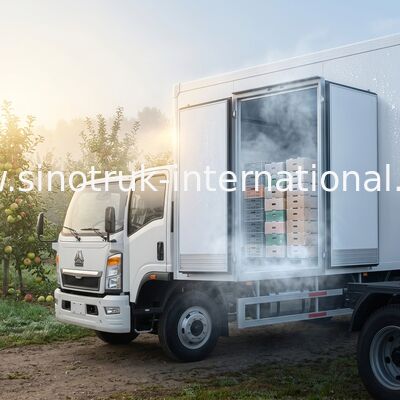 4x2 SINOTRUK HOWO รถบรรทุกห้องเย็น 140HP RHD 95km/H