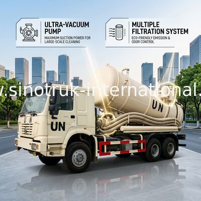 Collecting Sewage Sludge Vacuum Pump Septic Tank Cleaning Truck LHD 6X4