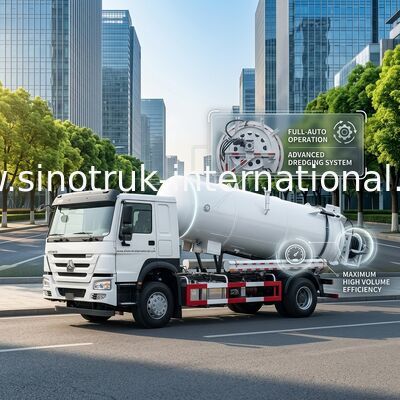 SINOTRUK HOWO รถดูดสิ่งปฏิกูลแรงดันสูงทำความสะอาด 15CBM LHD 290HP