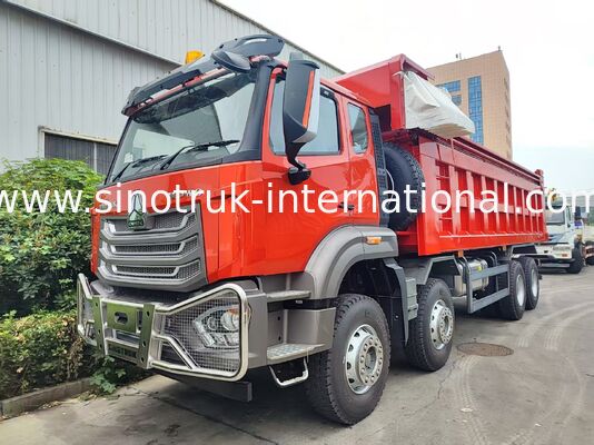 ซุปเปอร์เบียริง HOWO 8×4 Red Tipper 371HP พลังงานที่แข็งแรง 27CBM ความจุใหญ่ ขนส่งภาระหนัก 80100T