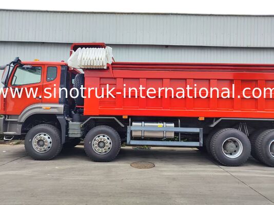 ซุปเปอร์เบียริง HOWO 8×4 Red Tipper 371HP พลังงานที่แข็งแรง 27CBM ความจุใหญ่ ขนส่งภาระหนัก 80100T