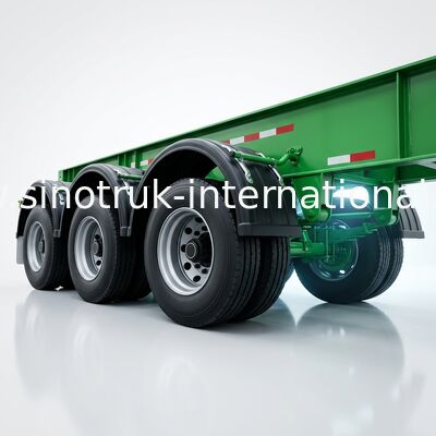 Side Lifter 3 Axles รถบรรทุกติดเครน 20ft 40ft FUWA ยี่ห้อ Tri Axle