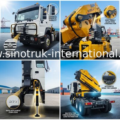 ม้าทํางานทั้งหมดในตัวเดียวของคุณ: HOWO 371HP 6x4 กับ XCMG 12T Crane
