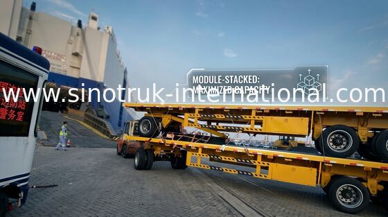 12500 * 2500mm Flatbed Full Trailer Truck 28T JOST Landing Gear