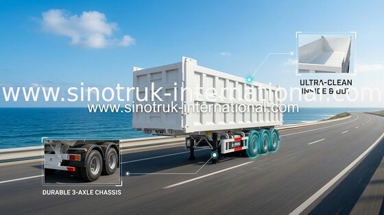 Cargo Utility Semi Trailer Truck Storage Boxes ระงับปกติในสีขาว
