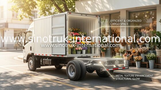 HOWO สินค้าเล็ก ขนส่งรถกระบะเบา 2 ที่นั่ง 1 ที่นั่ง พร้อม A / C Chassis LHD