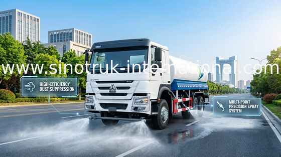 SINITRUK รถบรรทุกน้ำ 6x4 LHD 371HP 18CBM สีขาว ความจุขนาดใหญ่