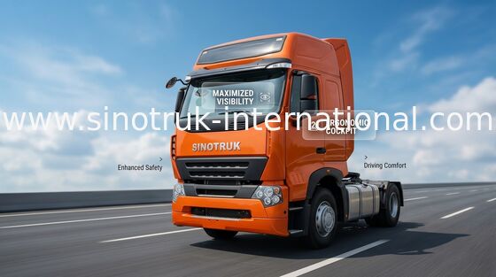 Howo Tractor Truck Truck สีส้มที่น่าเชื่อถือรถบรรทุกและการใช้เชื้อเพลิงต่ำ