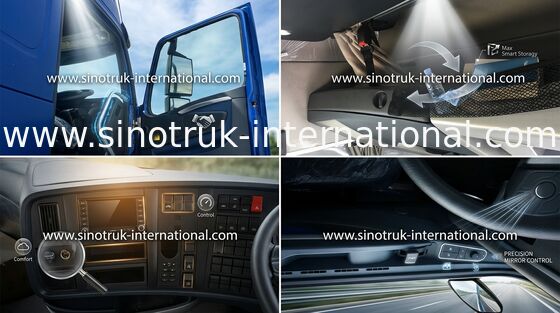 SINOTRUK HOWO รถบรรทุกกึ่งรถแทรกเตอร์ ZZ4257N3247N1B หัวพร้อมเครื่องปรับอากาศ