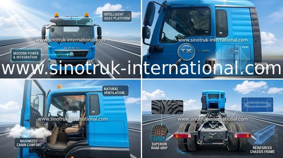 371HP SINOTRUK HOWO 6x4 รถบรรทุกหัวลาก LHD Type