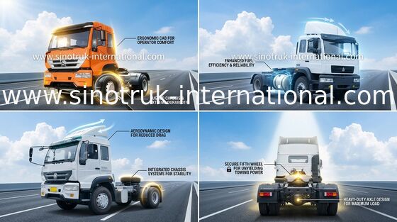 SINOTRUK รถบรรทุกรถแทรกเตอร์ Prince Prince 4X2 Euro2 290HP 18Ton ZZ4181M3611W