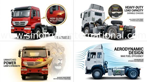 SINOTRUK รถบรรทุกรถแทรกเตอร์ Prince Prince 4X2 Euro2 266HP 18TZ ZZ4181M3611W