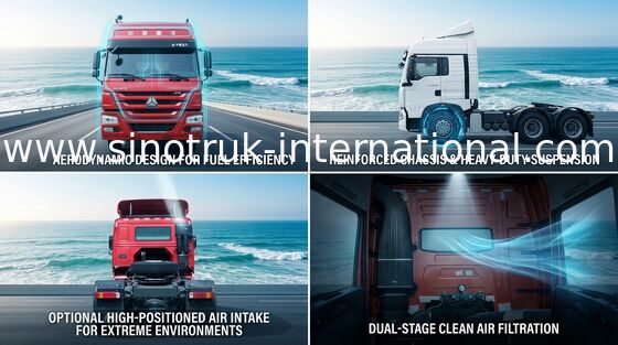 รถบรรทุกรถแทรกเตอร์ SINOTRUK HOWO LHD 4X2 Euro2 380HP ZZ4187S3511V