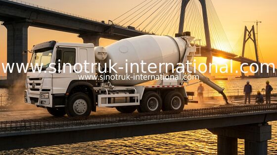 แรงม้าสูง 400HP การสิ้นเปลืองน้ำมันเชื้อเพลิงต่ำ HOWO Mixer Truck LHD 6 × 4 10wheels