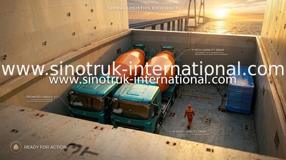 SINOTRUK HOWO A7 รถบรรทุกผสมคอนกรีตกำลังการผลิตขนาดใหญ่
