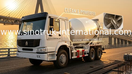10CBM Trailer Mounted Concrete Mixer , RHD 10 Wheels Concrete Mixer Pump Truck