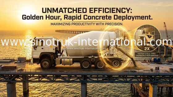 Sinotruk Howo รถบรรทุกเครื่องผสมคอนกรีต 10-20CBM 6 x 4 Euro 380Hp สร้าง