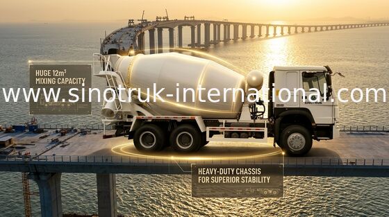 10-20CBM SINOTRUK HOWO รถโม่ผสมคอนกรีต 6 X 4 Euro 2 340Hp Construction
