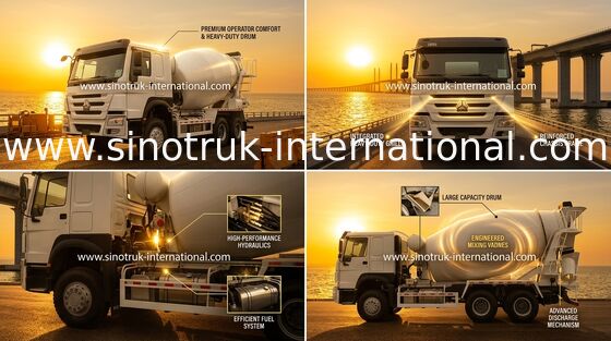 LHD 6×4 10ล้อ รถโม่ผสมคอนกรีต แรงม้าสูง 336HP