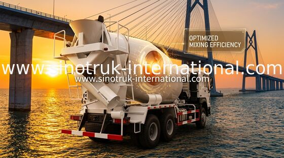 LHD 6×4 10 ล้อ HOWO รถโม่ผสมคอนกรีต แรงม้าสูง 340HP