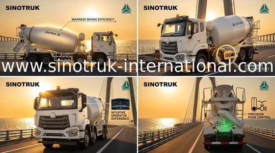 HOWO SINOTRUK รถโม่ผสมคอนกรีต สีขาว 10CBM 380HP 8X4 RHD