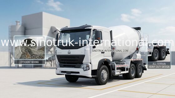 รถบรรทุกคอนกรีต 9CBM SINOTRUK HOWO A7 336HP 6X4 LHD ZZ5257GJBN3647N1