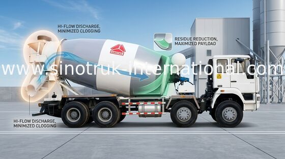 14CBM รถบรรทุกคอนกรีตผสมเสร็จ 336HP 8X4 LHD ZZ5311GJBN3261W รถพ่วงถังผสมคอนกรีต